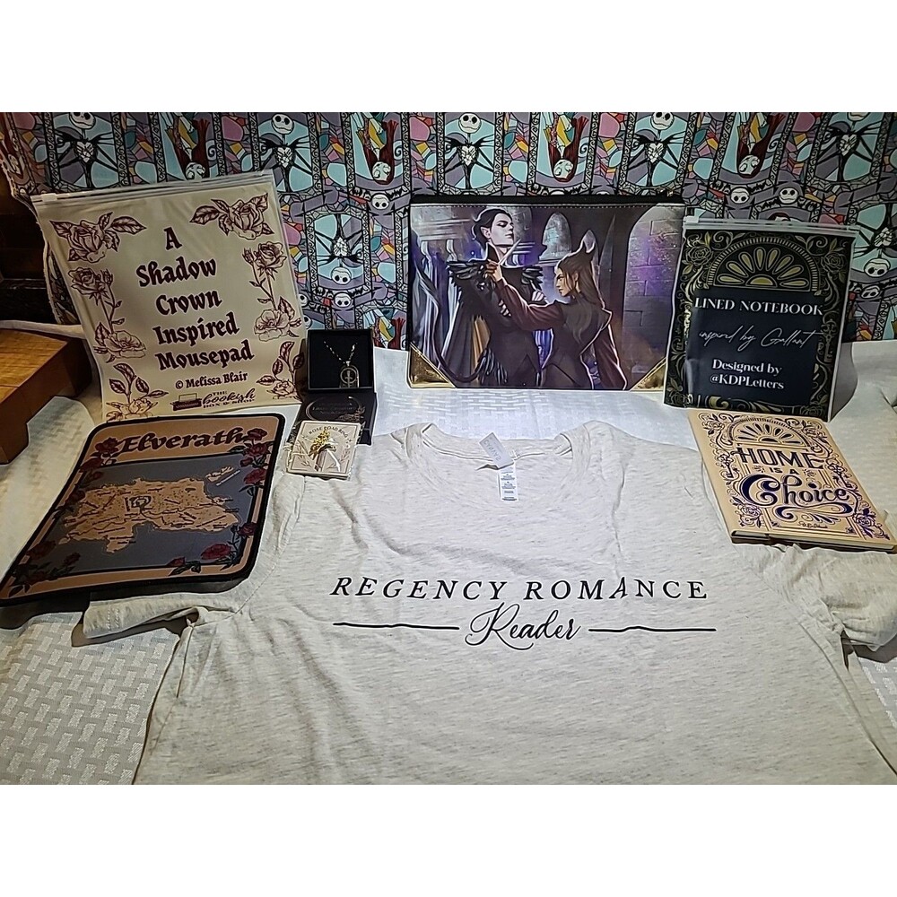The Bookish Box Accessories 6pc Bundle T Shirt M– No Book Included